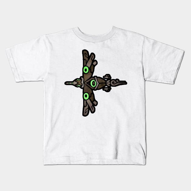 Stained Glass Laser Bird Kids T-Shirt by KaniaAbbi